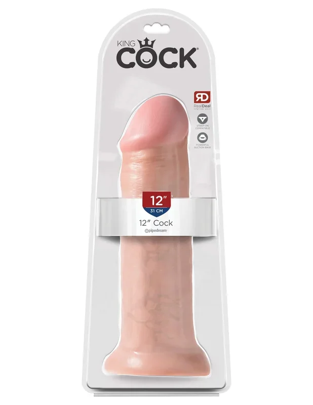 King Cock 12 inches Cock Beige Dildo Real Deal RD