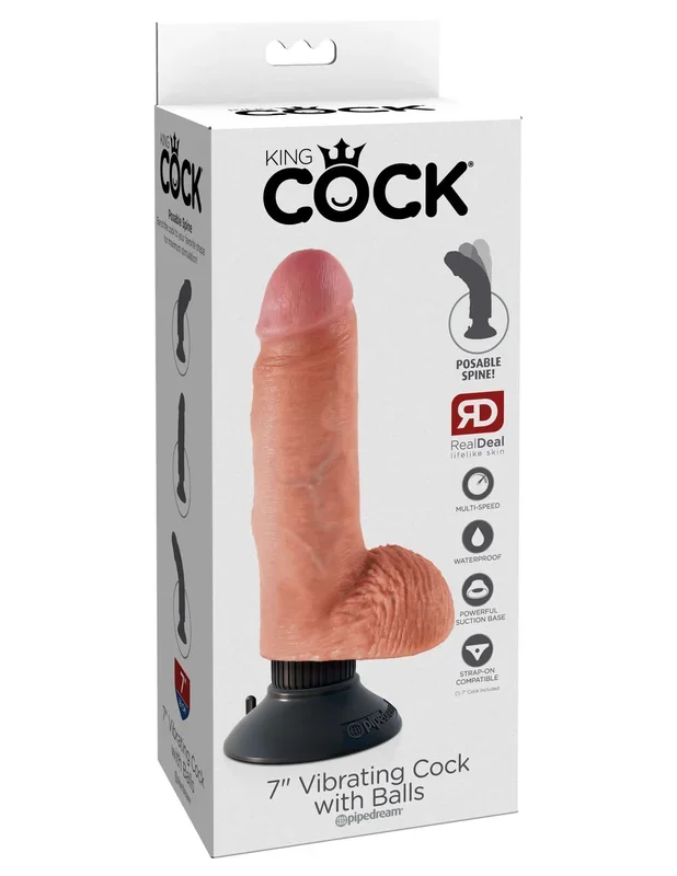King Cock 7 inches Vibrating Realistic Dildo