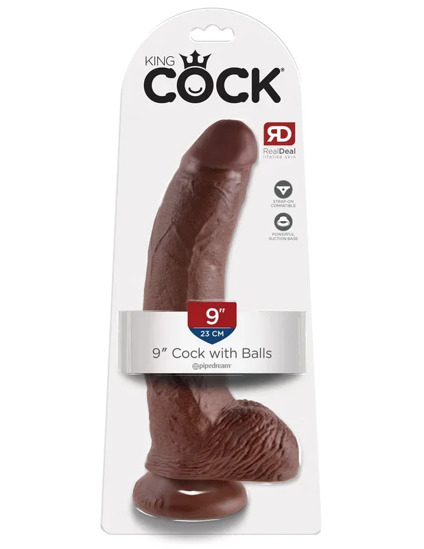 King Cock 9-Inch Cock With Balls – Brown *