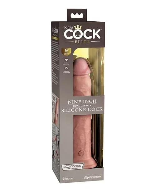 King Cock Elite 9″ Dual Density Silicone Cock – Light