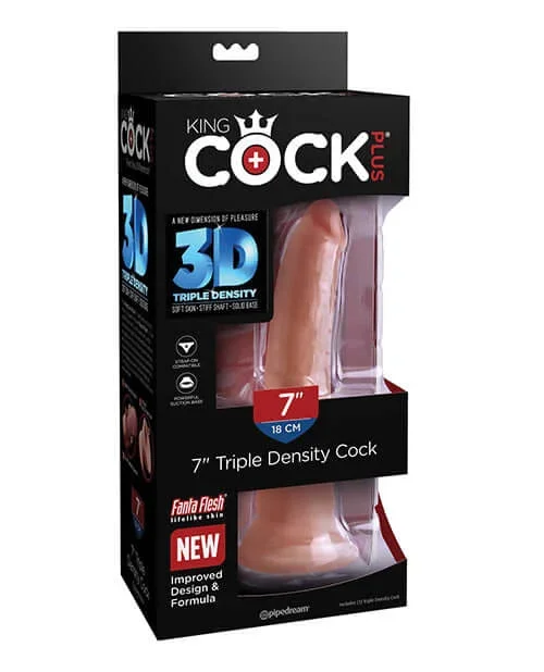 King Cock Plus 7 inches Triple Density Cock Tan Dildo
