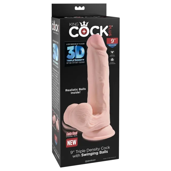 King Cock Triple Density Plus 9 inches Cock with Swinging Balls