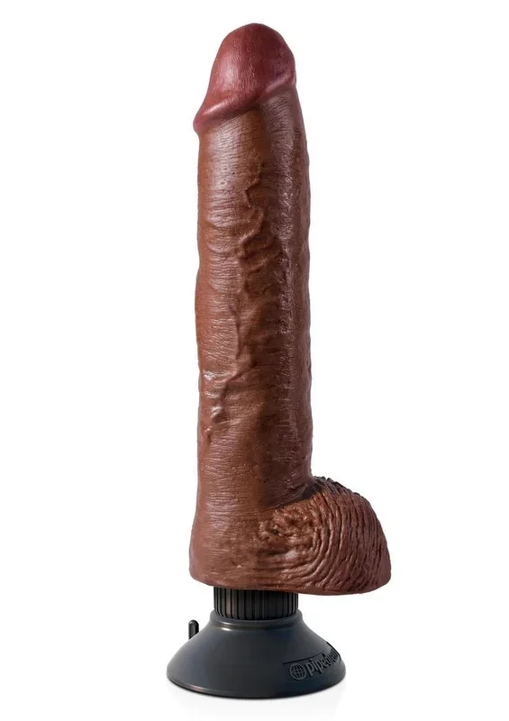 King Cock Vibrating Dildo with Balls 10in