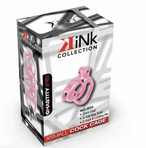 Kink Chastity Series Locking Cock Cage XS Pink