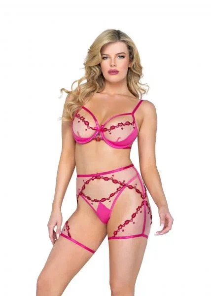 Kiss & Tell Three Piece Short Set – Pink –
