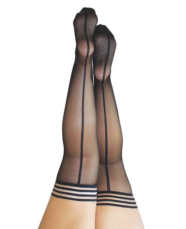 Kix’ies Lois Thigh High w/Black Seam Black D