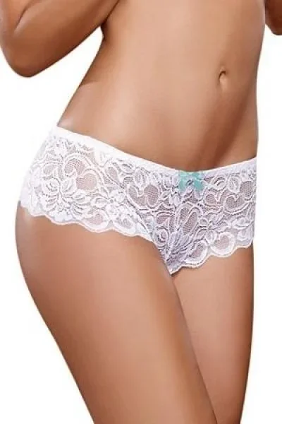 Lace Crotchless Short – White