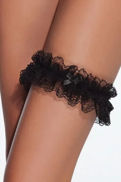 Lace Leg Garter – Black – One Size