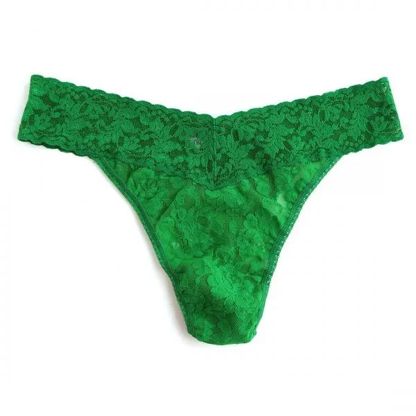 Lace Original Rise Thong – Mistletoe Green – One Size