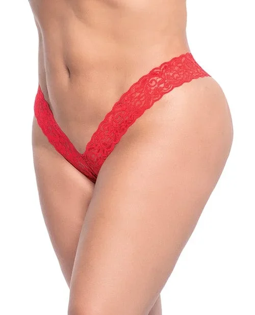 Lace V Front Boy Short Red