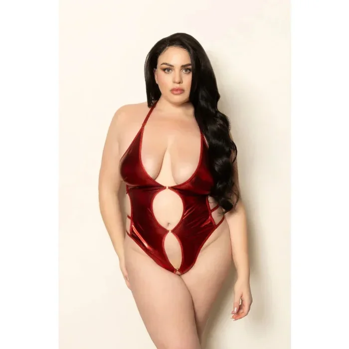 Lame Teddy With Keyholes – Queen Size – Red