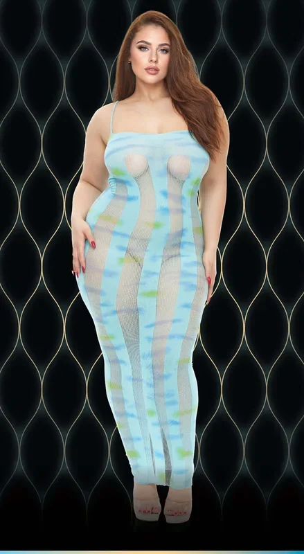 Lapdance Blue Horizon Maxi Dress Lingerie Queen
