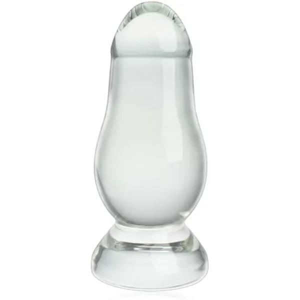 Large Glass Butt Plug Anal Sex Toy G Spot Masturbator Prostate Massage Huge Anal Trainer Glass Dildo For Women Men Couple Transparent (M)