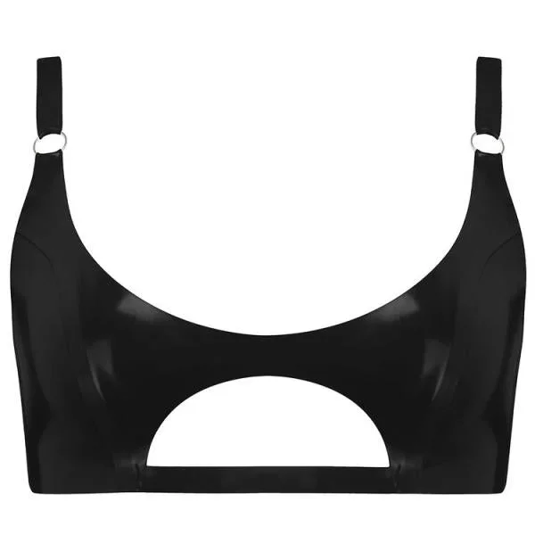 Latex Cut Out Bralette – Black –