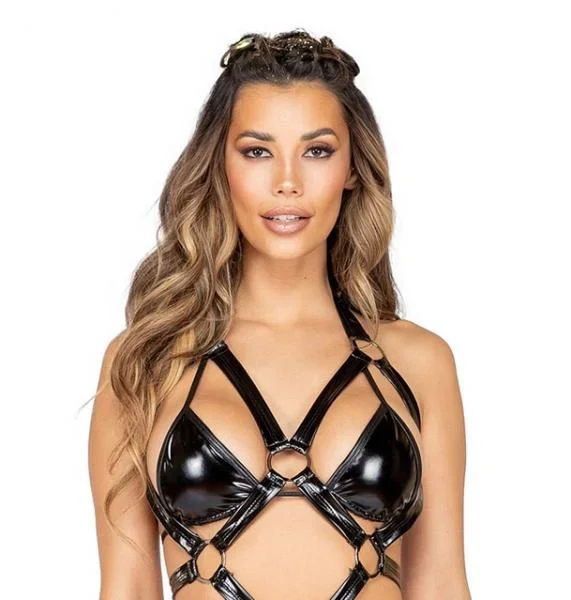 Latex Triangle Top – Black – One Size