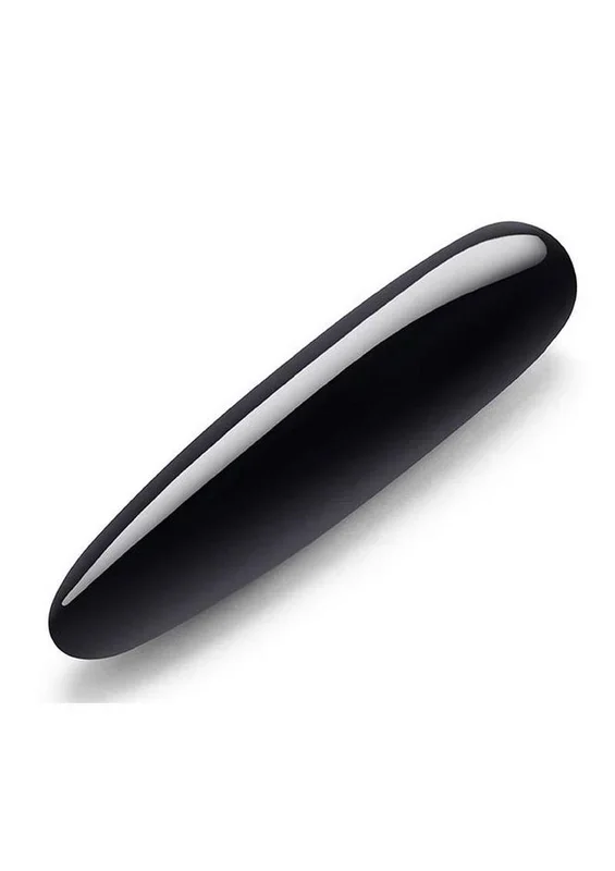 Le Crystal Slim Wand Obsidian Pleasure Tool With Silicone Ring