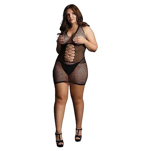 Le Desir Peek-A-Boo Fishnet Dress