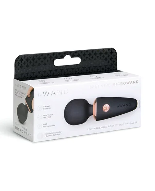 Le Wand Mini Micro Wand Vibrator in Black – Compact Rechargeable Massager