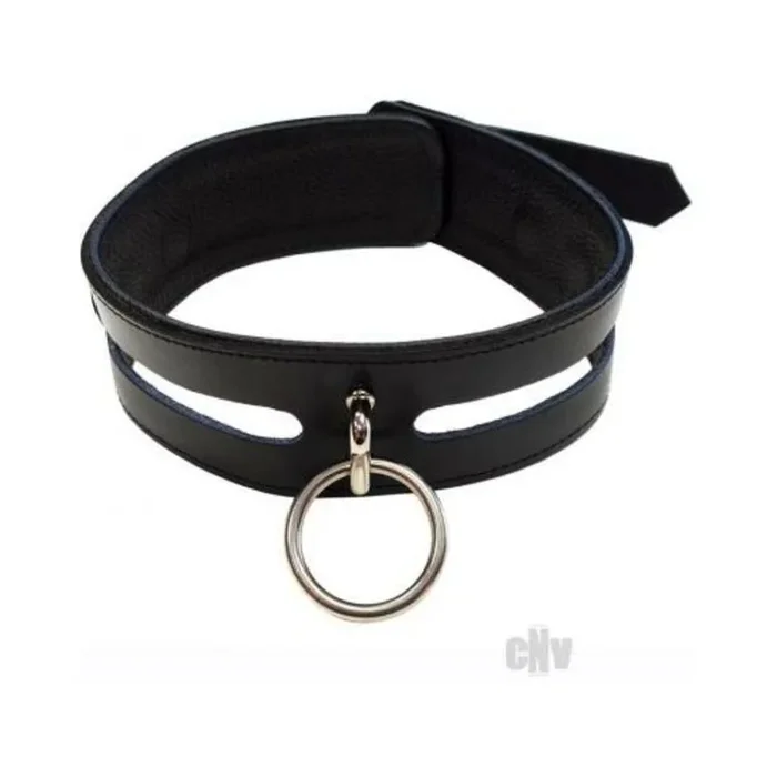 Leather Oring Collar Black