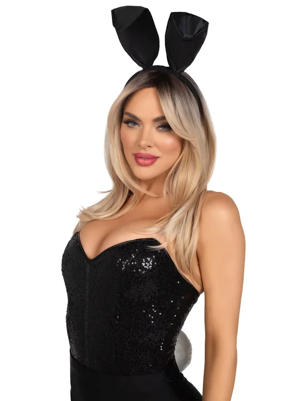 Leg Avenue Black Bunny Costume Kit With Tail And Headband Set