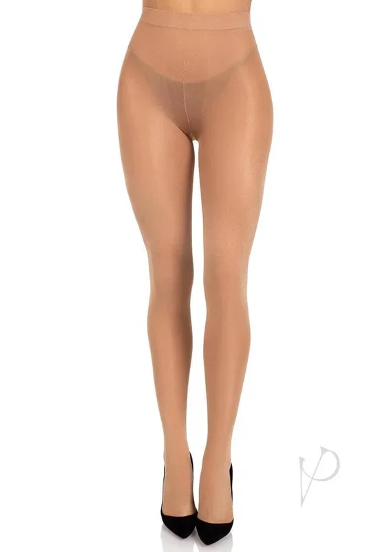 Leg Avenue Opaque Sheer To Waist Tights With Cotton Crotch Nude