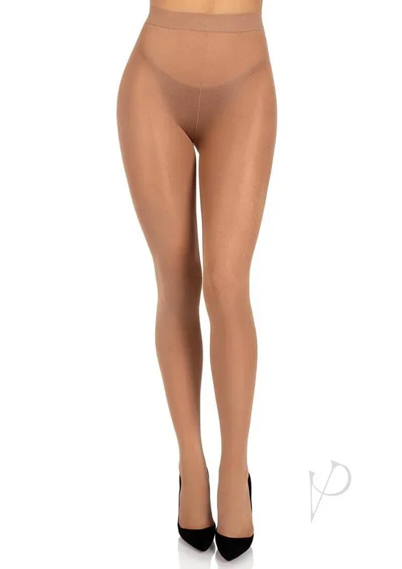 Leg Avenue Opaque Sheer To Waist Tights With Cotton Crotch Tan