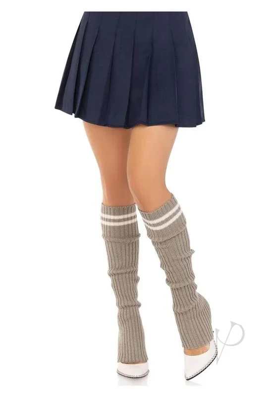 Leg Avenue Ribbed Stirrup Leg Warmers OS Grey