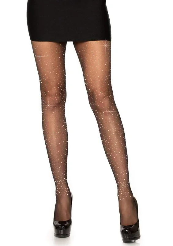 Leg Avenue Spandex Sheer Rhinestone Pantyhose