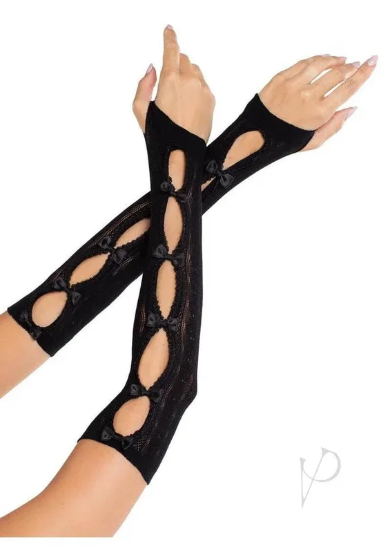 Leg Avenue Sweetheart Striped Keyhole Arm Warmers