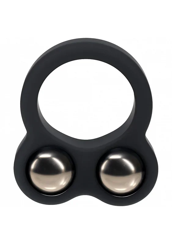 LEVELZ – Liquid Silicone Double Weighted Ball Cock Ring – Black