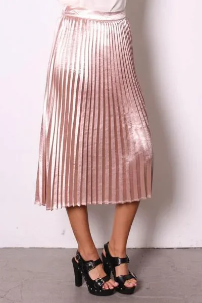 Light Pink – Long Pleated Skirt –