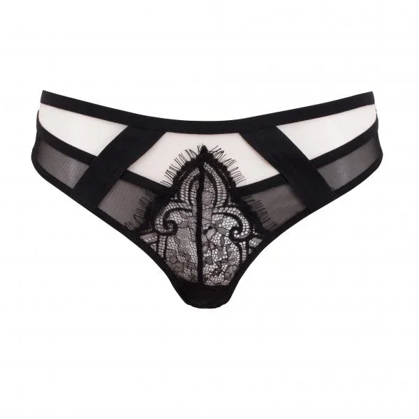 Liya Harness Thong – Rose Dust/Black –