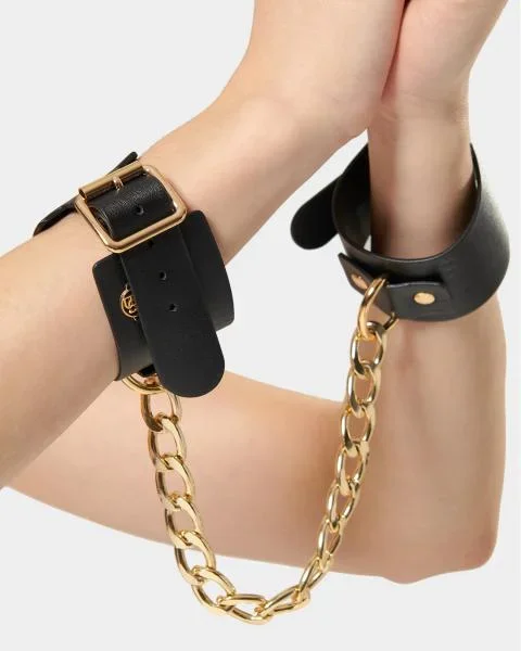 Lotus Cuffs – Black/Gold – One Size