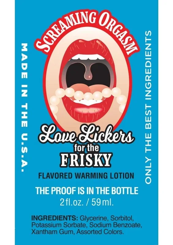 Love Lickers Raspberry Flavored Warming Massage Oil 2oz -Screamin Orgasm