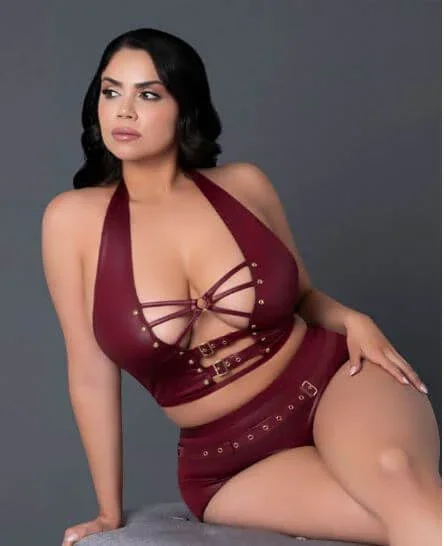 Lust Fetish Thalia Burgundy Queen Size