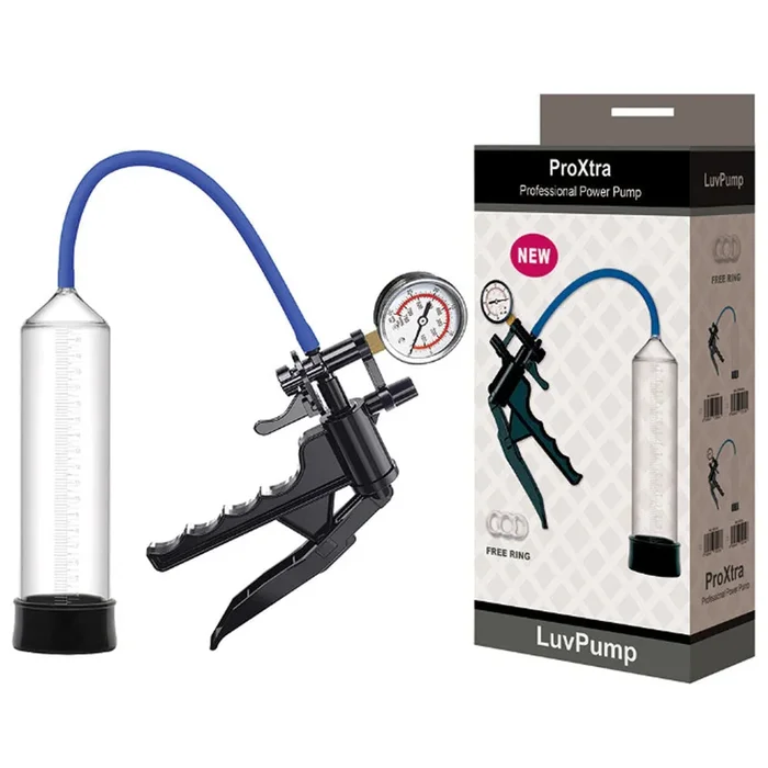LuvPump ProXtra Professional Gauge Power Pump – Clear Penis Pump with Pressure Gauge