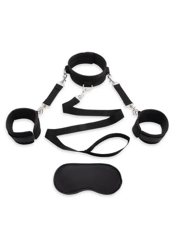 Lux Fetish Collar and Leash Set with Removable Cuffs
