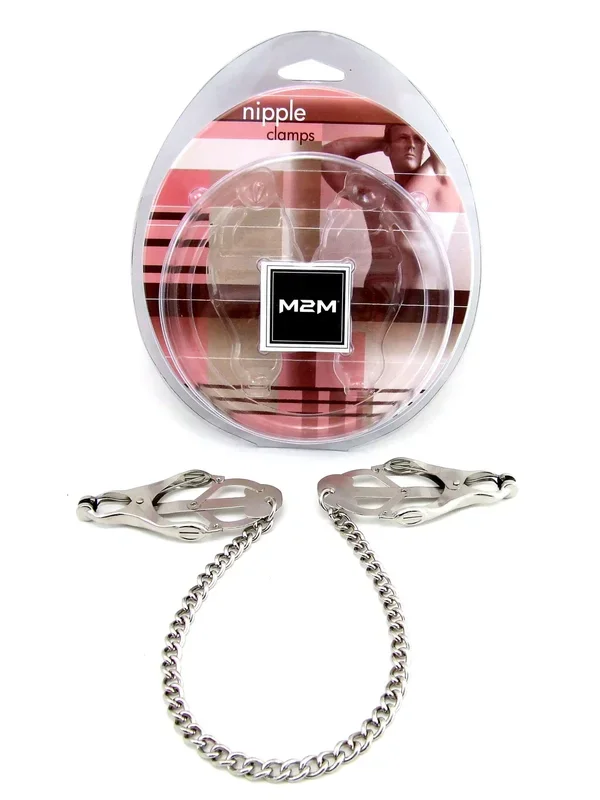 M2M Nipple Clamps with Chain – Chrome Jaws Clamps