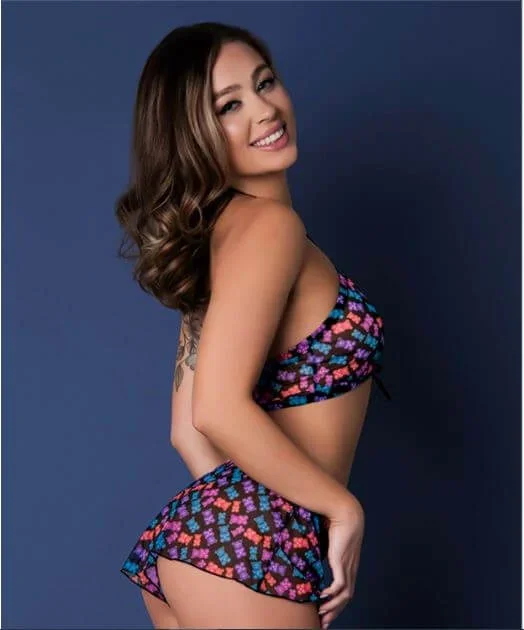 Magic Silk Hazy Dayz Halter Top & Hot Short Set Gummy Bears L/XL