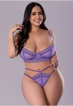 Magic Silk Sheer Passion Halter Teddy Queen Size 2XL