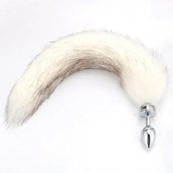 Magnetic Plug Fox Tail – White