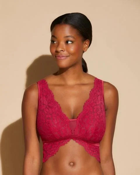 Magnolia Curvy Bralette – Deep Ruby –