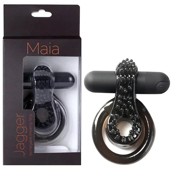 Maia Jagger – Black USB Rechargeable Vibrating Cock & Ball Ring