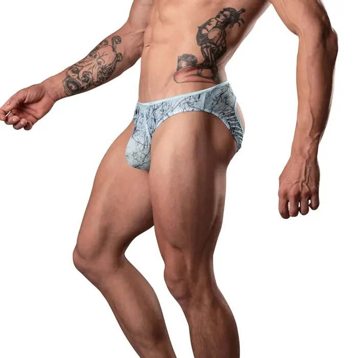 Marble Mesh Moonshine Jock Light Blue S/M – Deluxe Marbleized Pattern