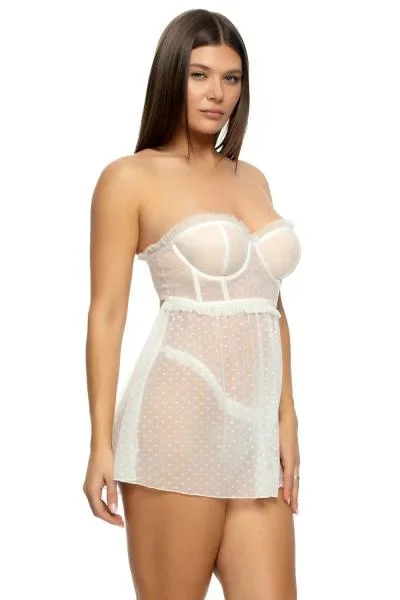 Margot Strapless Babydoll – Cloud Dancer –