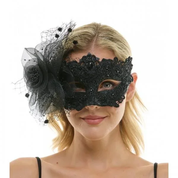 Masquerade Fairy Lace Mask – Black