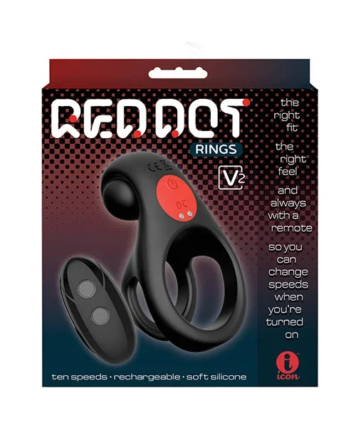 Massive Red Dot Cock Ring V2 – Black