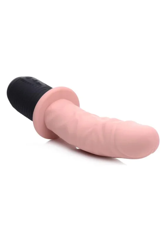Master Series 10x Vibrating and Thrusting Silicone Rechargeable Dildo with Handle