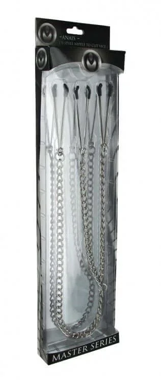 Master Series Anais Nipple to Clit Tweezer Clamp Set