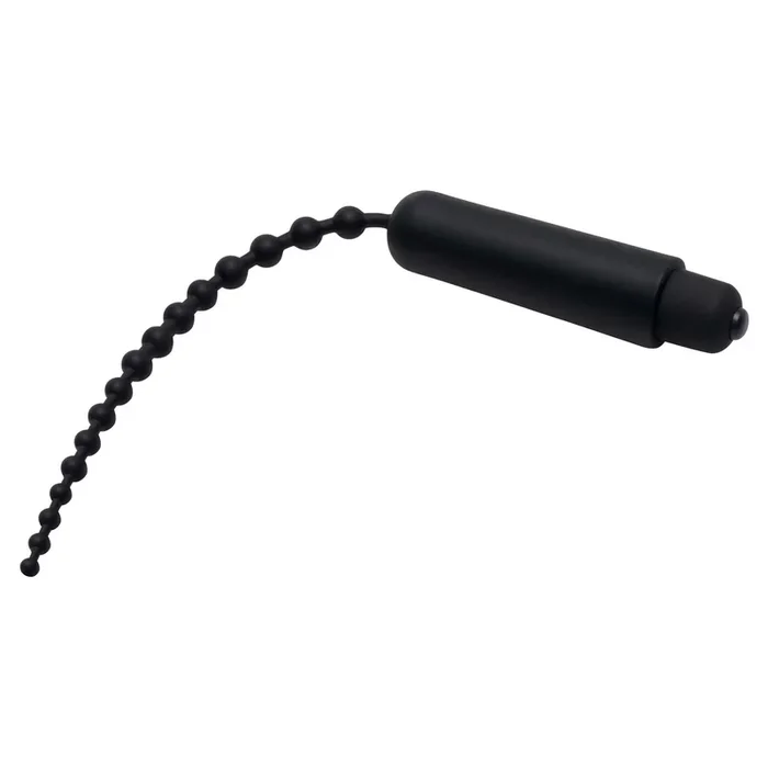 Master Series Dark Rod Vibrating Beaded Silicone Sound – Black